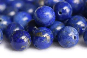10pcs 10mm natural genuine Lapis lazuli stone round beads half hole drilled