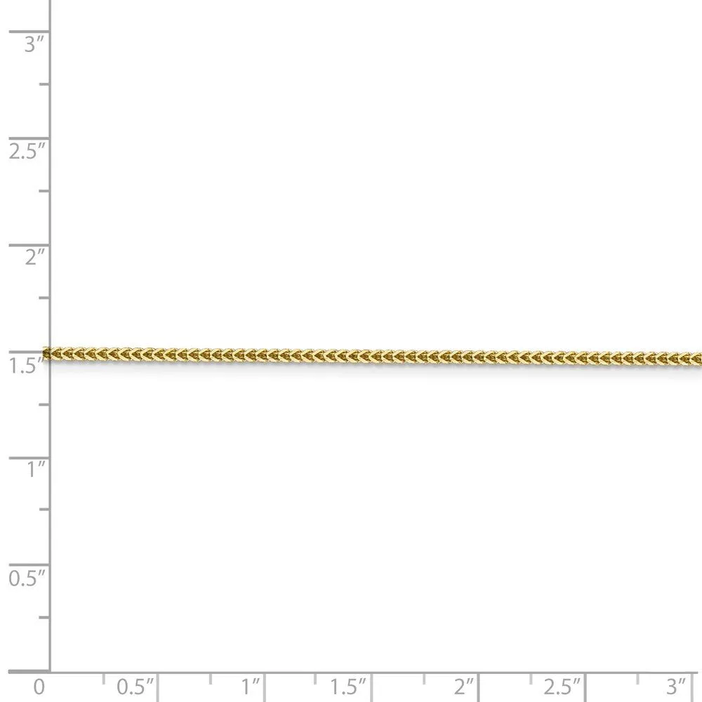 1.3mm, 14k Yellow Gold, Solid Franco Chain Bracelet