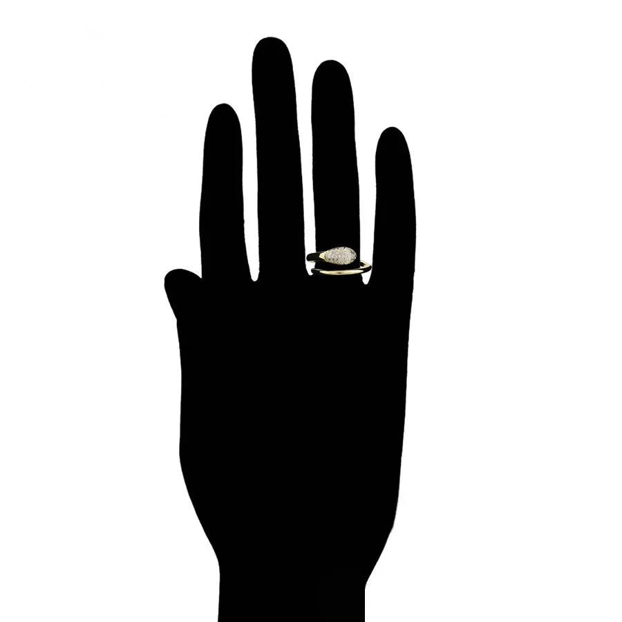 14 K Gold Plated adjustable snake ring with white zirconium