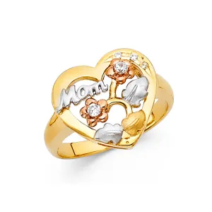 14K CZ MOTHERS RING
