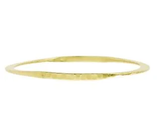 14k Gold Alternating Flat and Round Hammered-Edge Bangle Bracelet