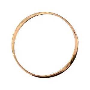 14k Gold Alternating Flat and Round Hammered-Edge Bangle Bracelet