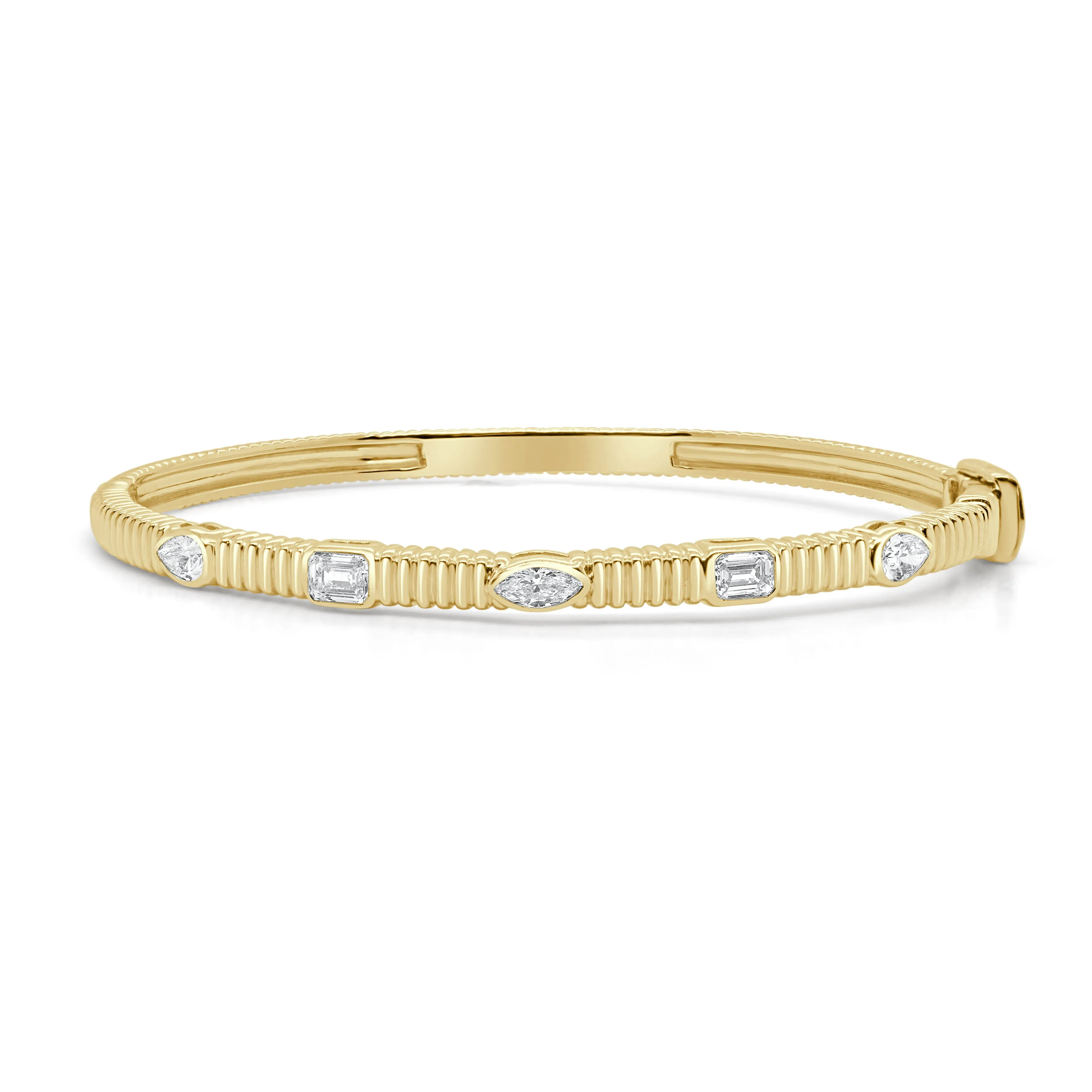 14K Multi-Shape Diamond Bangle - 0.87ct