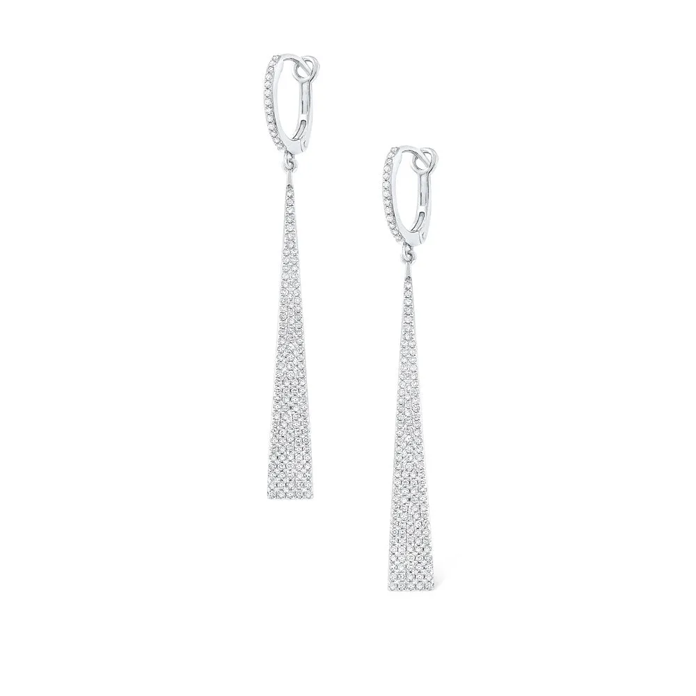 14k White Gold Diamond Earrings