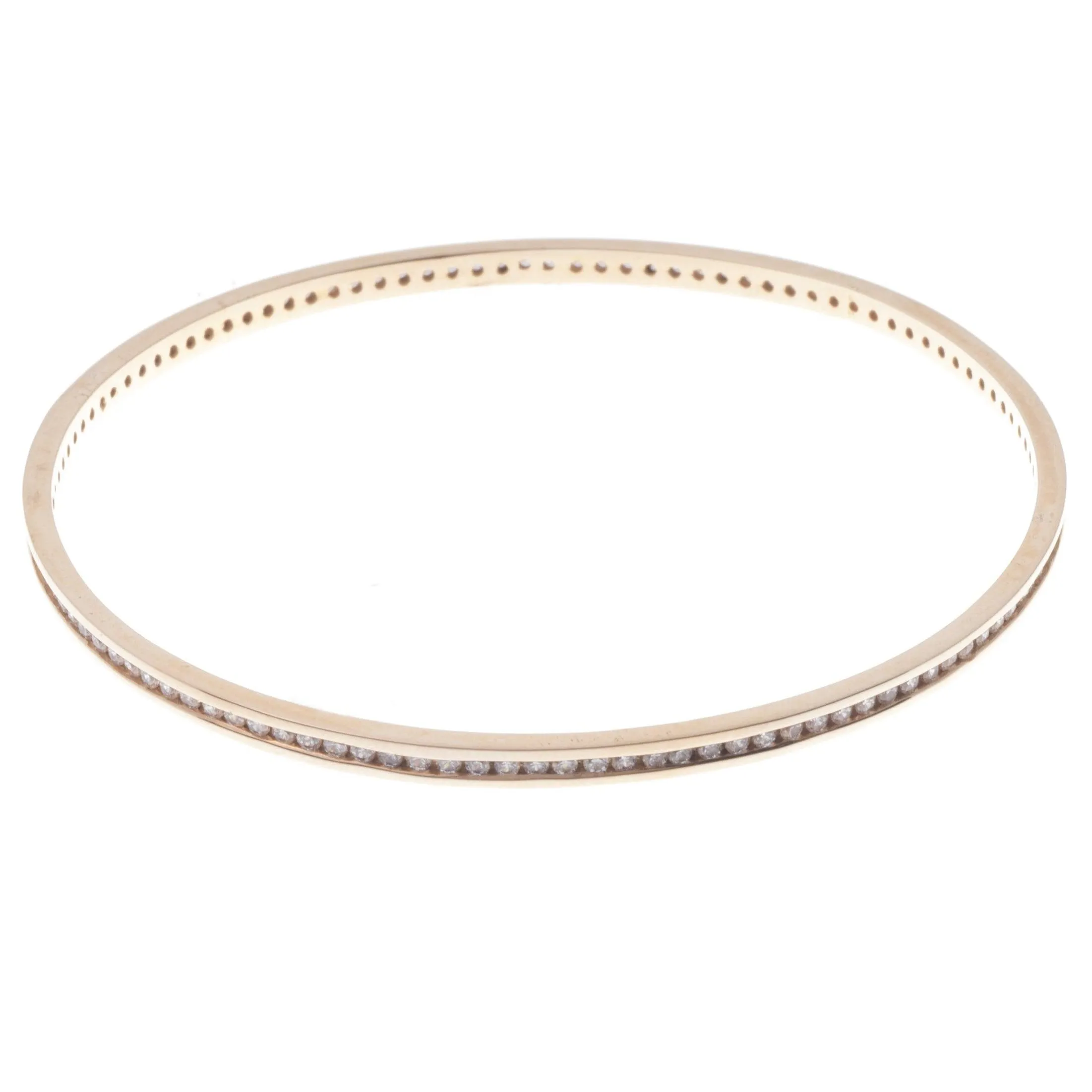 18ct Rose Gold Cubic Zirconia Bangles B-7333