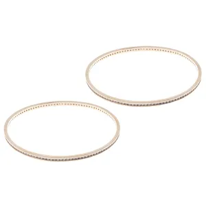 18ct Rose Gold Cubic Zirconia Bangles B-7333