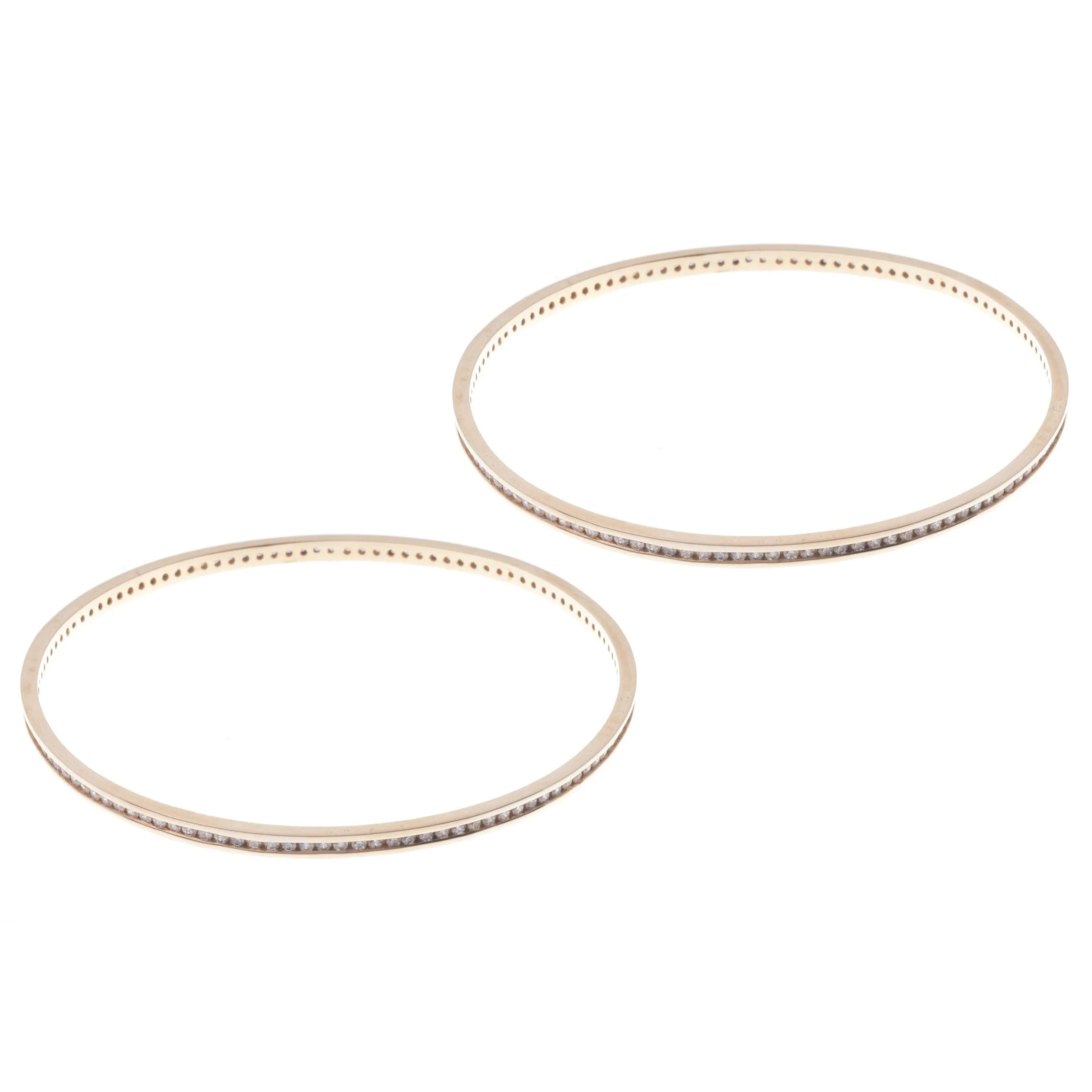 18ct Rose Gold Cubic Zirconia Bangles B-7333