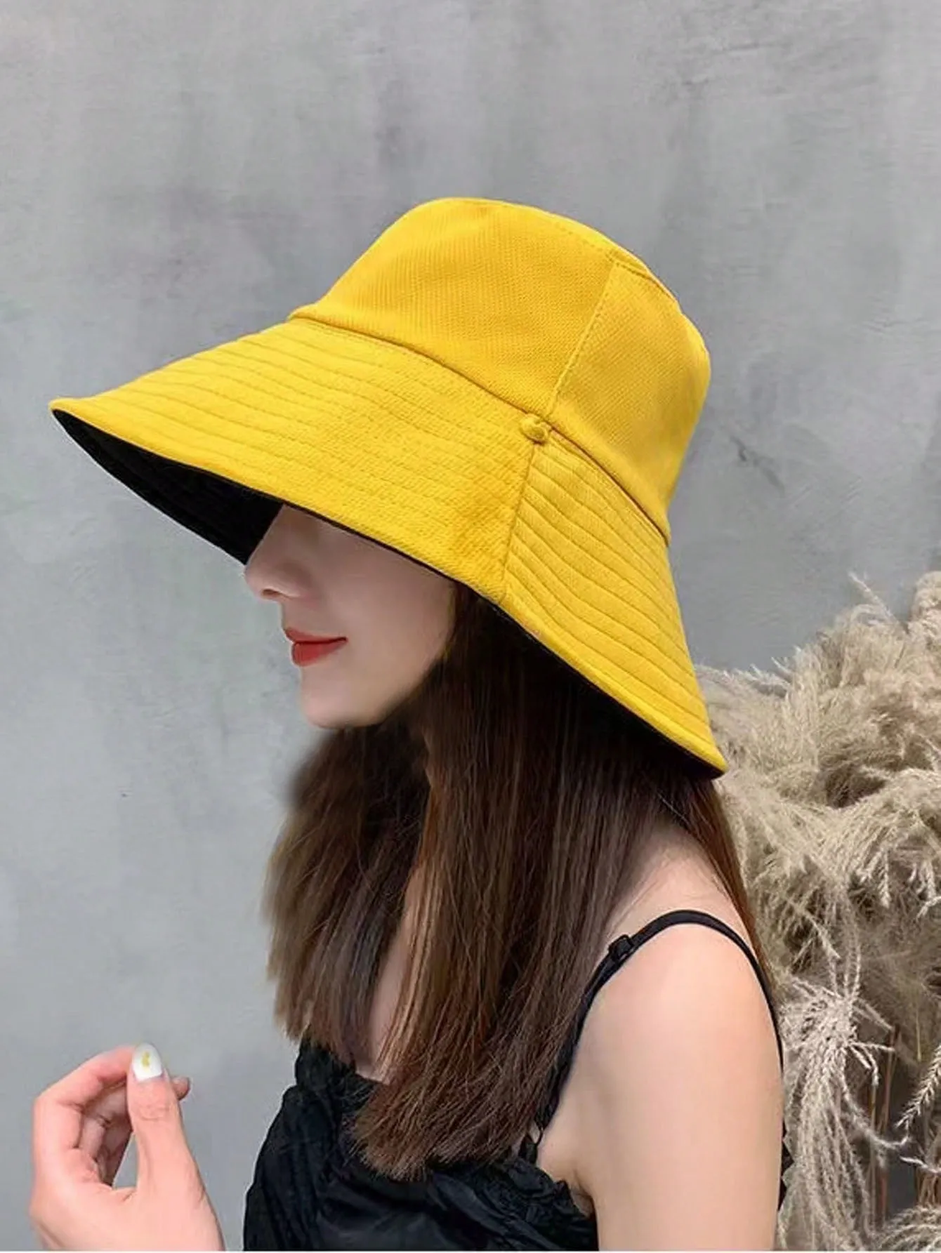 1pc Ladies Double-Sided Fisherman Hat With Wide Brim For Sun Protection, UV-Protection And Beach, Versatile Style