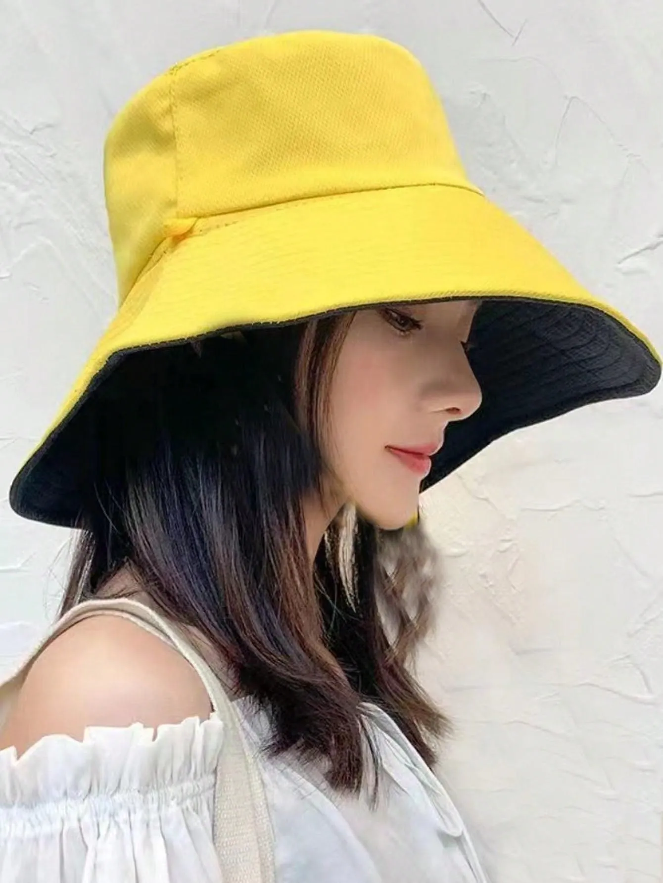 1pc Ladies Double-Sided Fisherman Hat With Wide Brim For Sun Protection, UV-Protection And Beach, Versatile Style