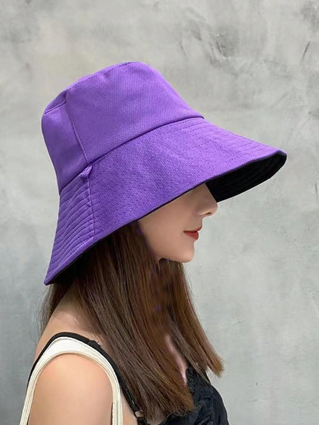 1pc Ladies Double-Sided Fisherman Hat With Wide Brim For Sun Protection, UV-Protection And Beach, Versatile Style