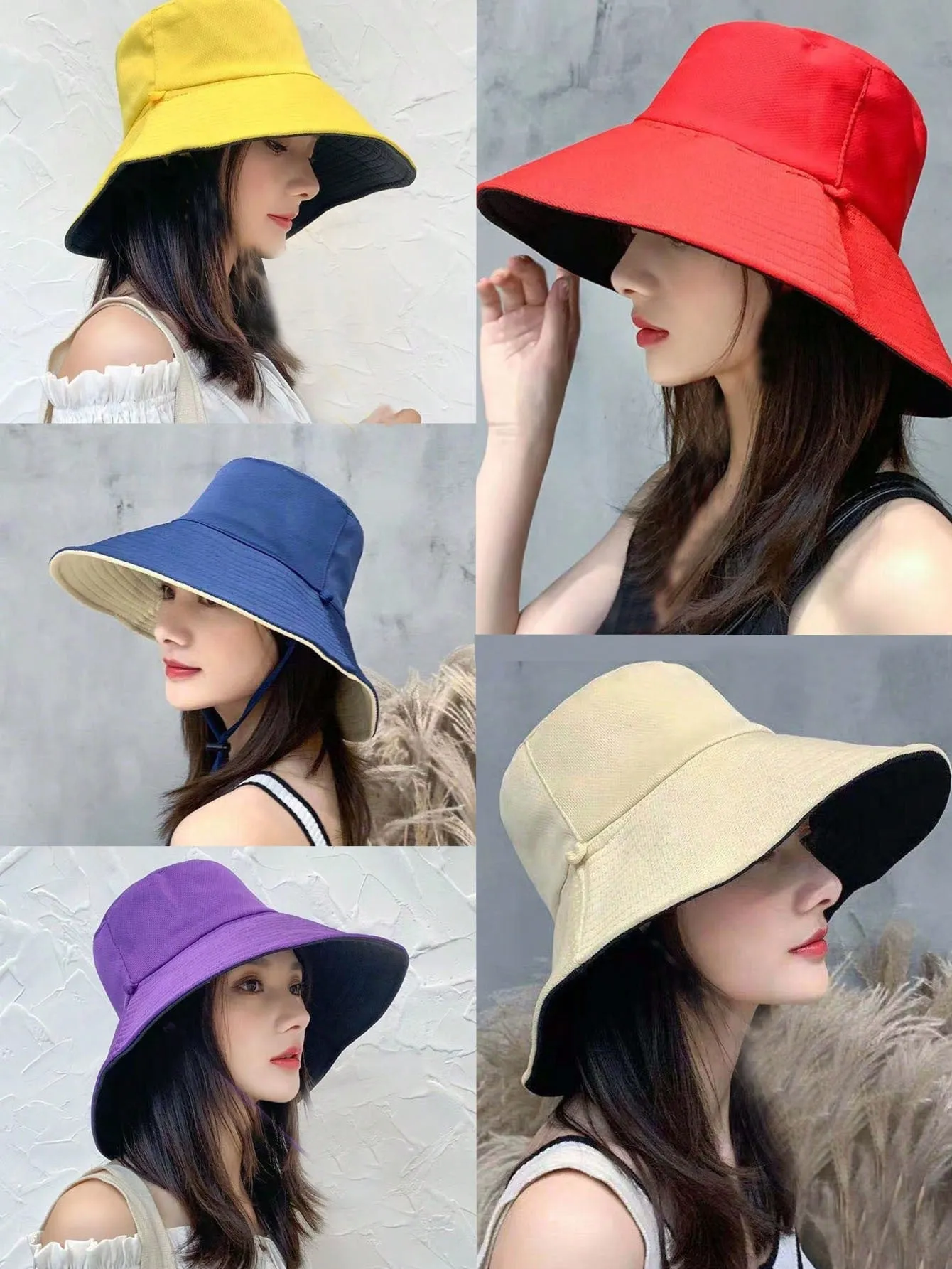 1pc Ladies Double-Sided Fisherman Hat With Wide Brim For Sun Protection, UV-Protection And Beach, Versatile Style