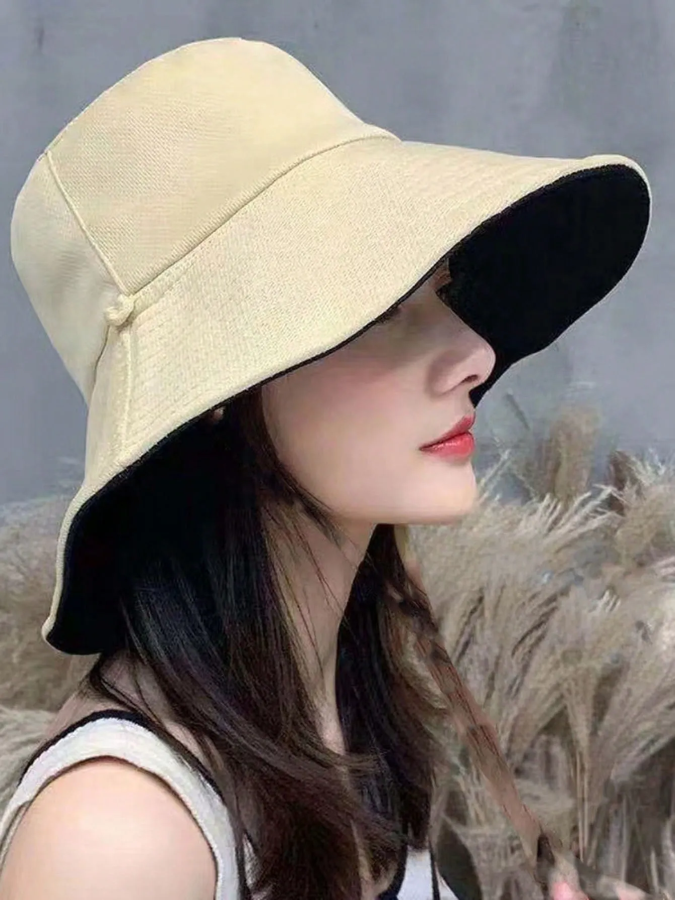 1pc Ladies Double-Sided Fisherman Hat With Wide Brim For Sun Protection, UV-Protection And Beach, Versatile Style