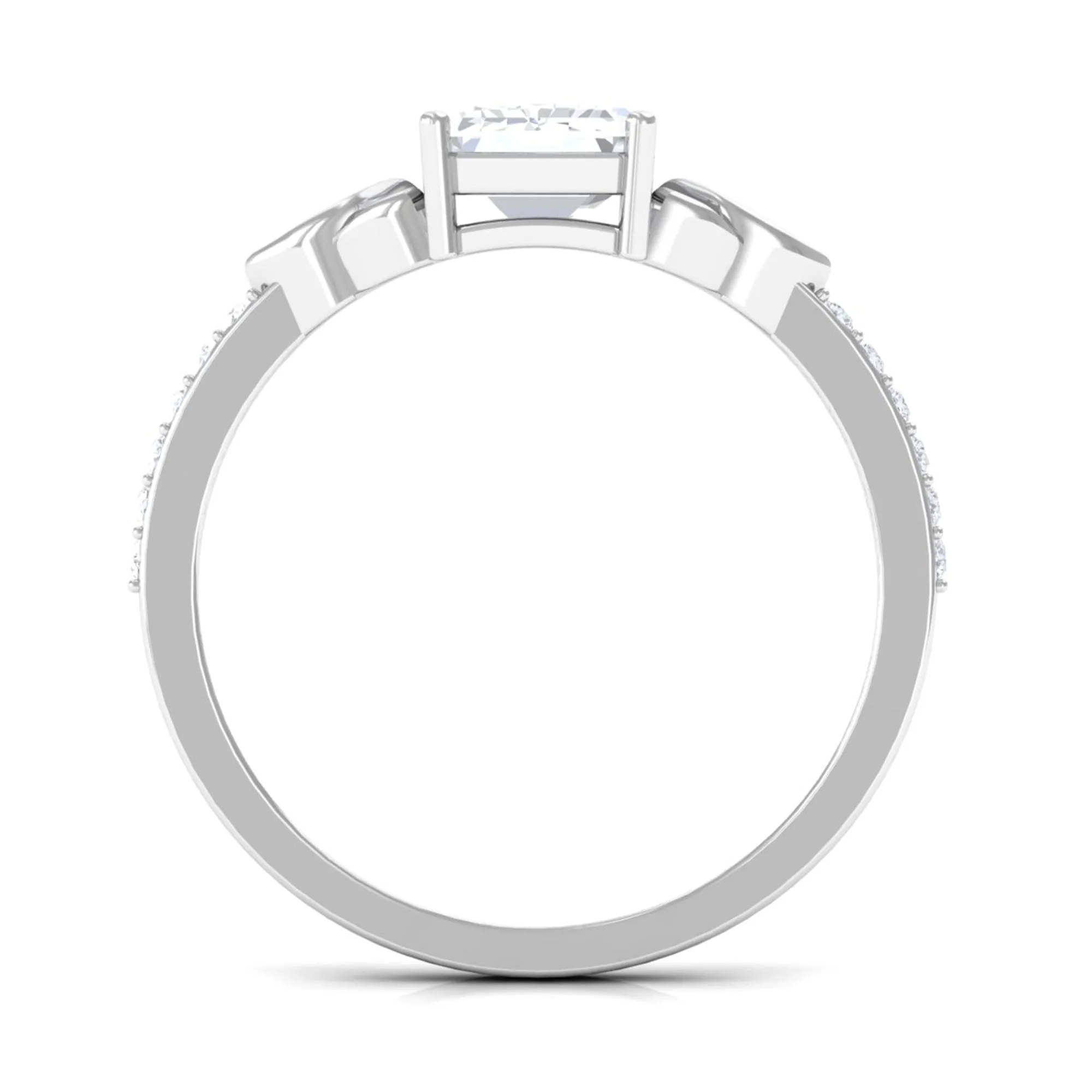 2.75 CT Emerald Cut Zircon Solitaire Celtic Engagement Ring in Gold