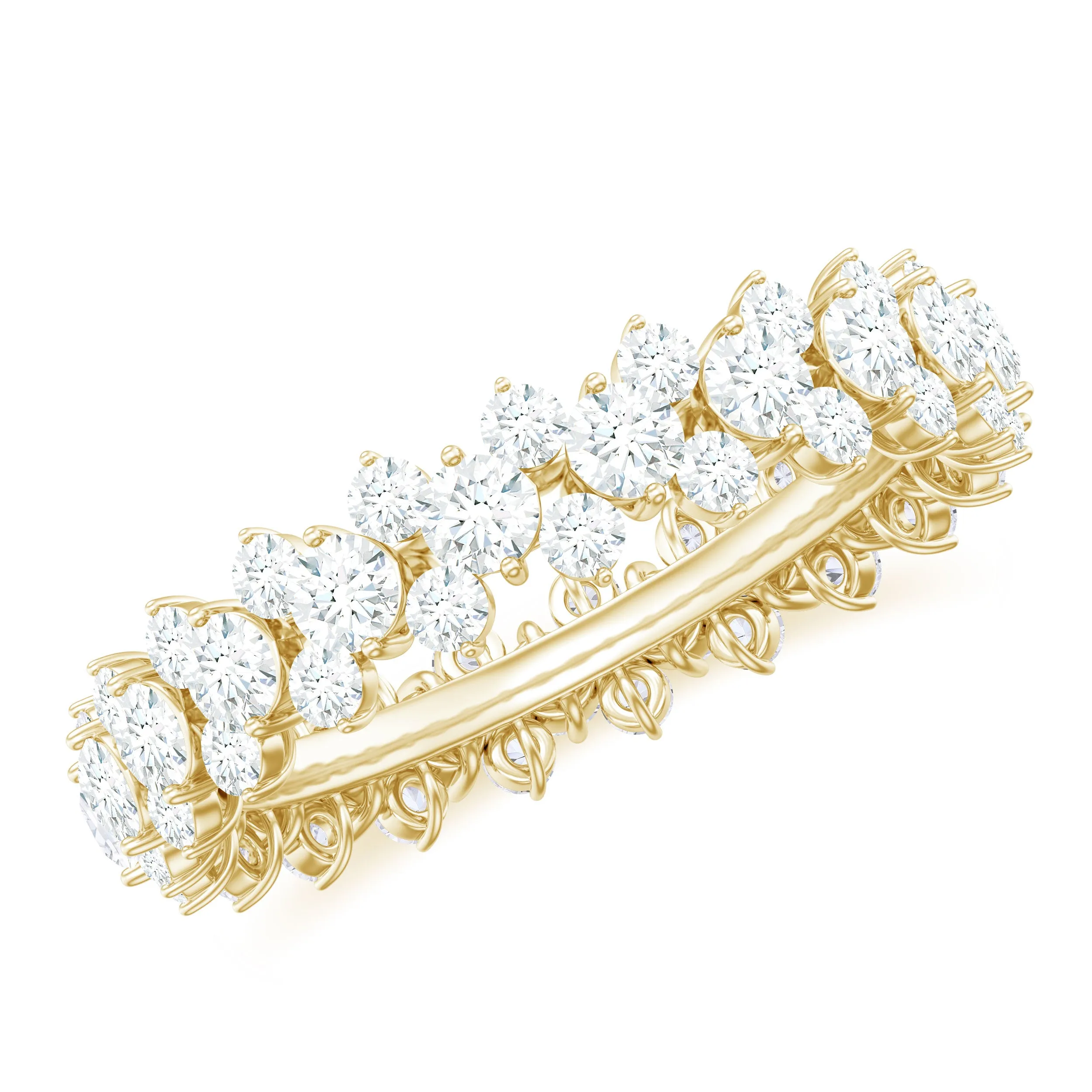 3.50 CT Prong Set Simulated Diamond Full Eternity Band Ring