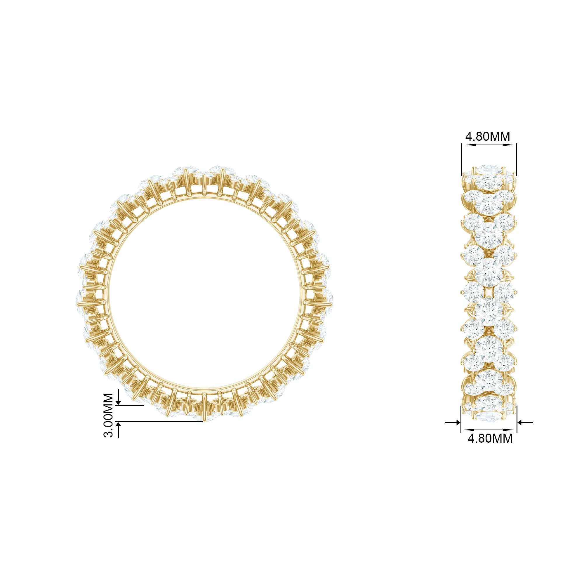 3.50 CT Prong Set Simulated Diamond Full Eternity Band Ring
