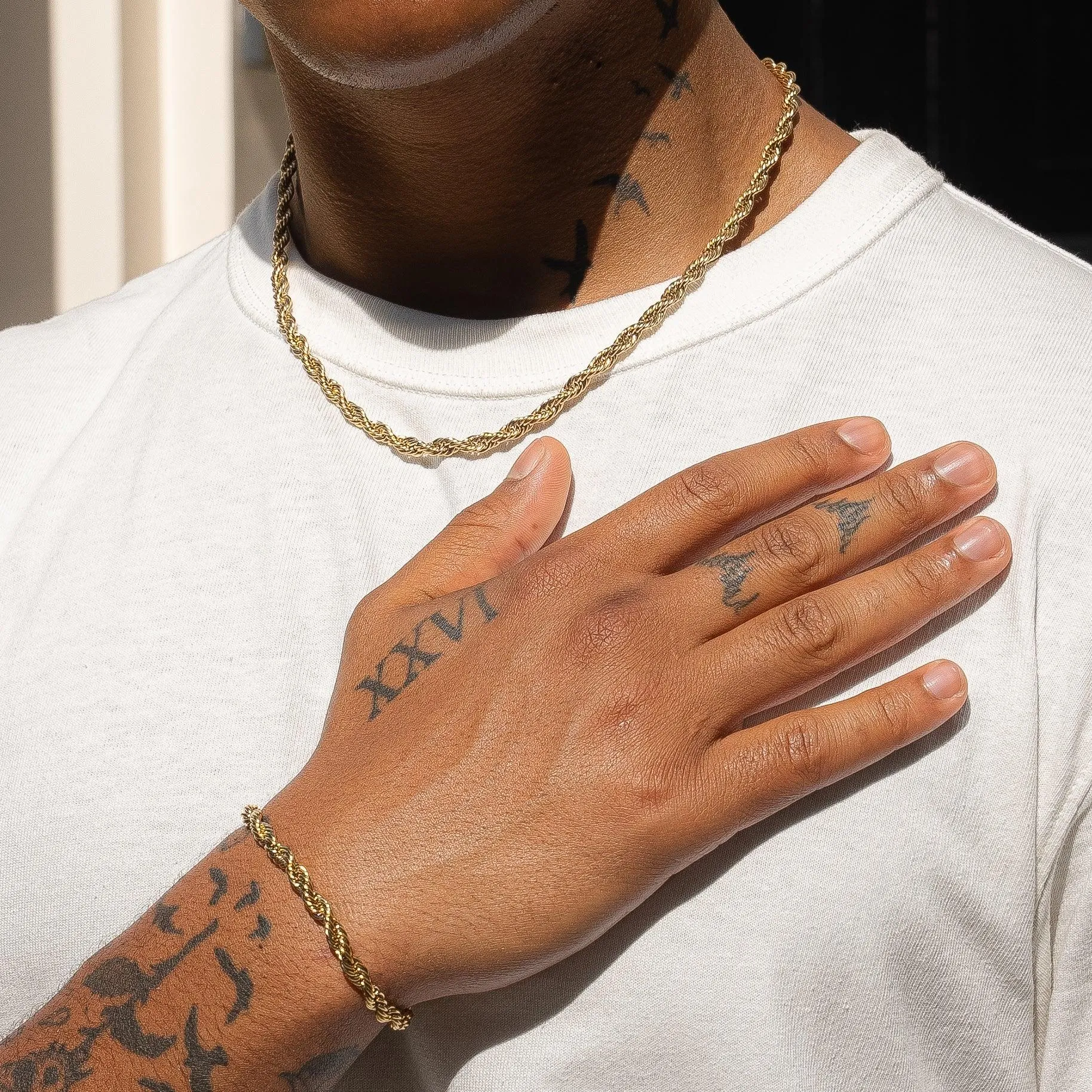 6MM Rope Chain   Bracelet - Gold