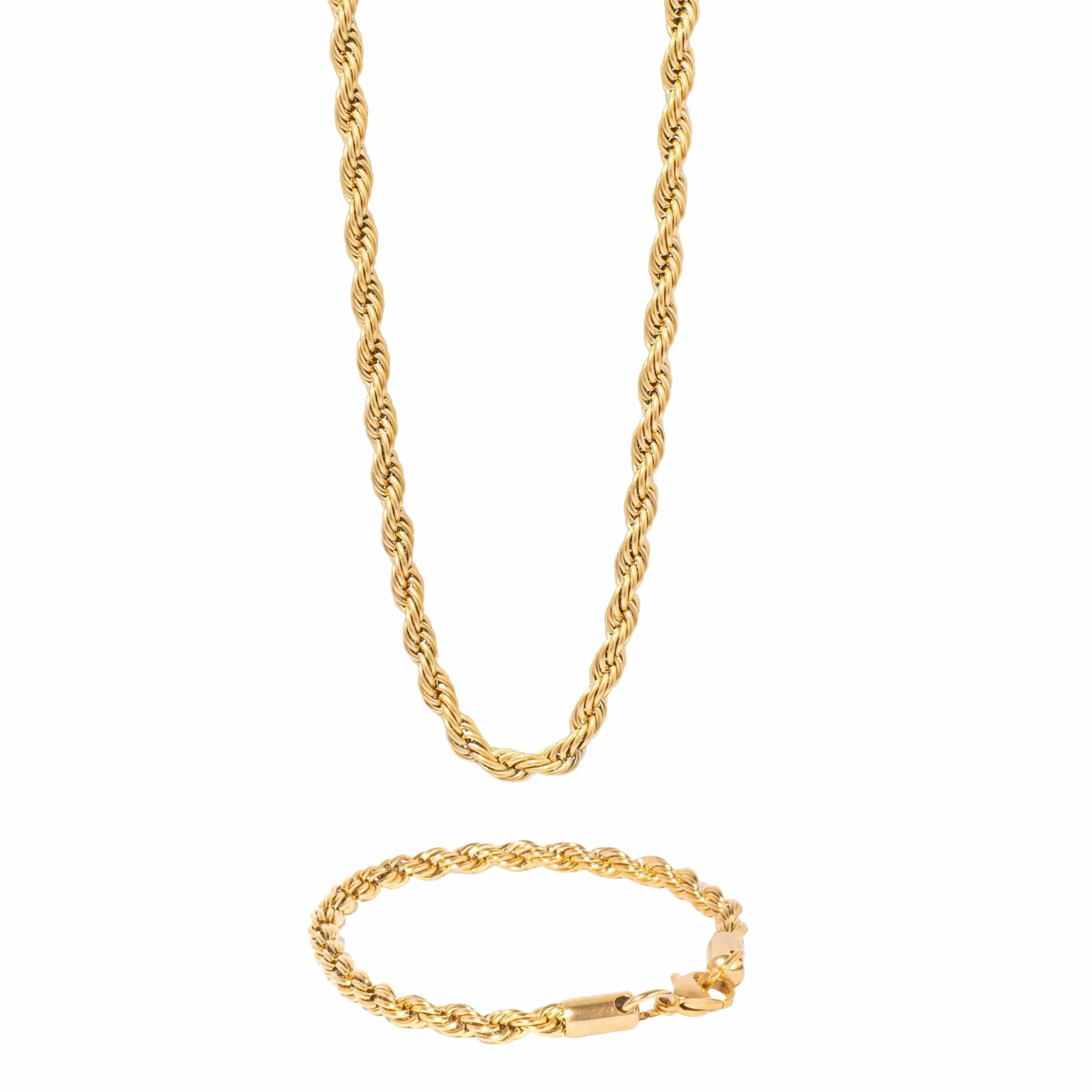 6MM Rope Chain   Bracelet - Gold