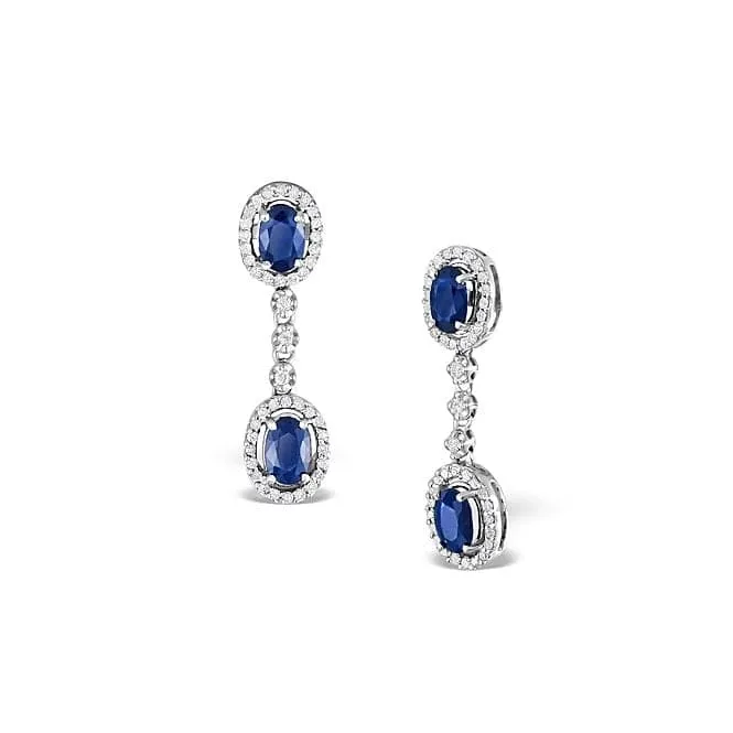 Acotis Diamonds 9K White Gold 0.47ct Diamond 0.65ct Sapphire Earrings F2262