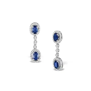Acotis Diamonds 9K White Gold 0.47ct Diamond 0.65ct Sapphire Earrings F2262