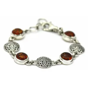 Amber and Filigree Station Bracelet
