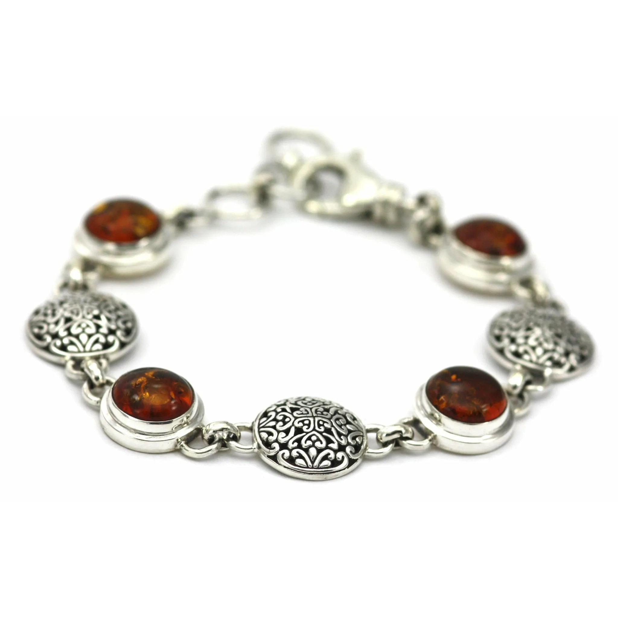 Amber and Filigree Station Bracelet