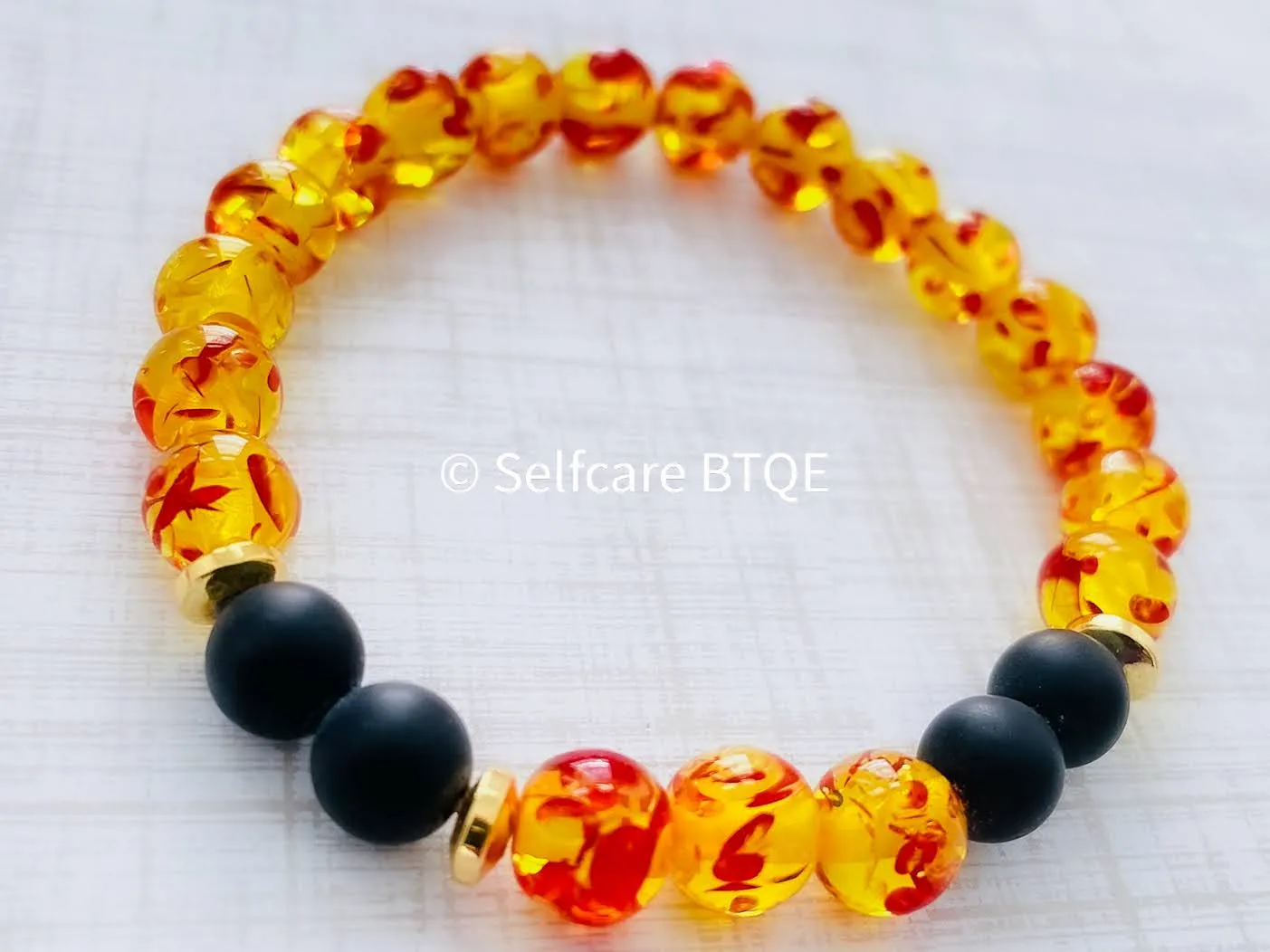 Amber Bracelet | Amber Resin Crystal Stones | 8mm