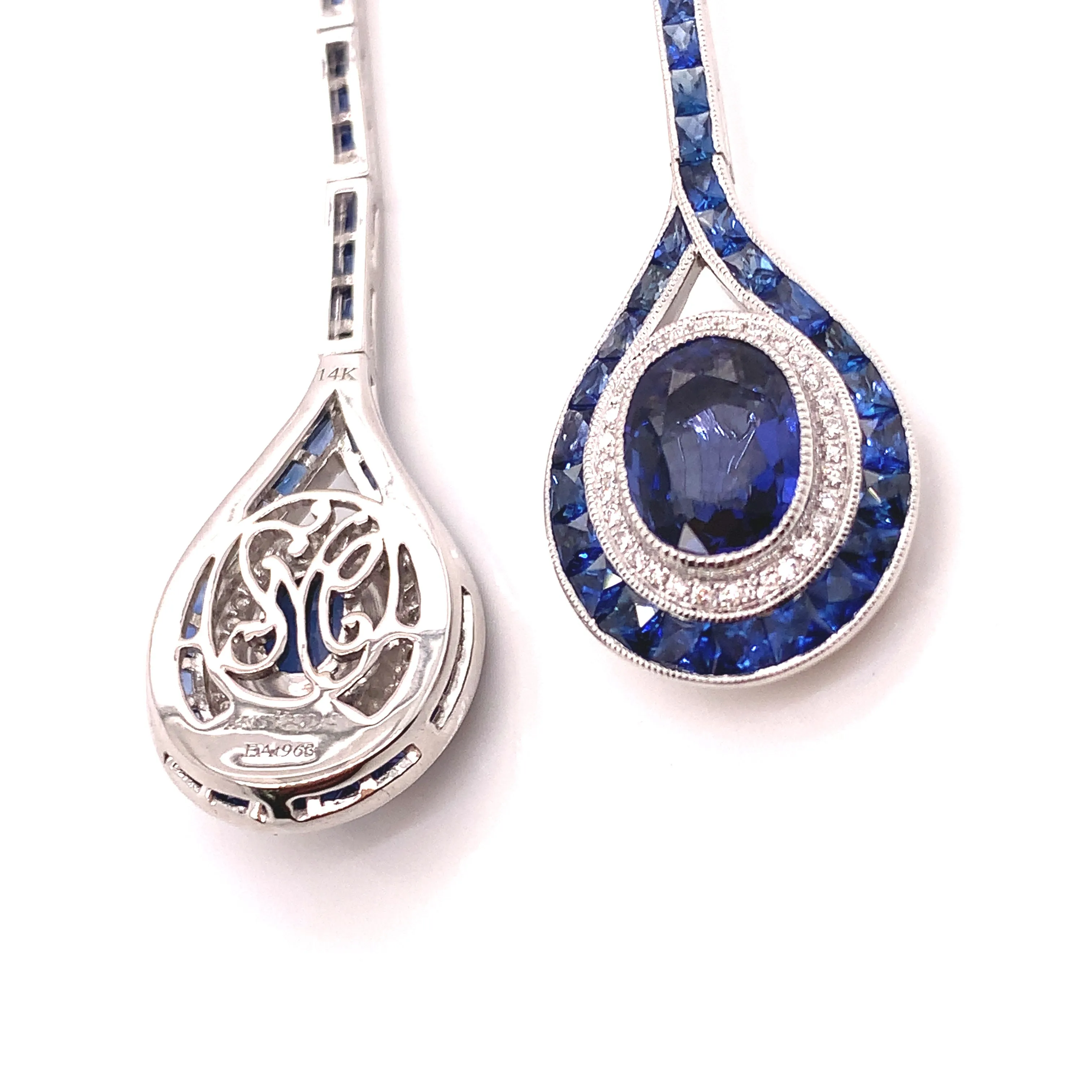 Aristocrat 7.15 cttw Sapphire Diamond Dangle Earring 10980
