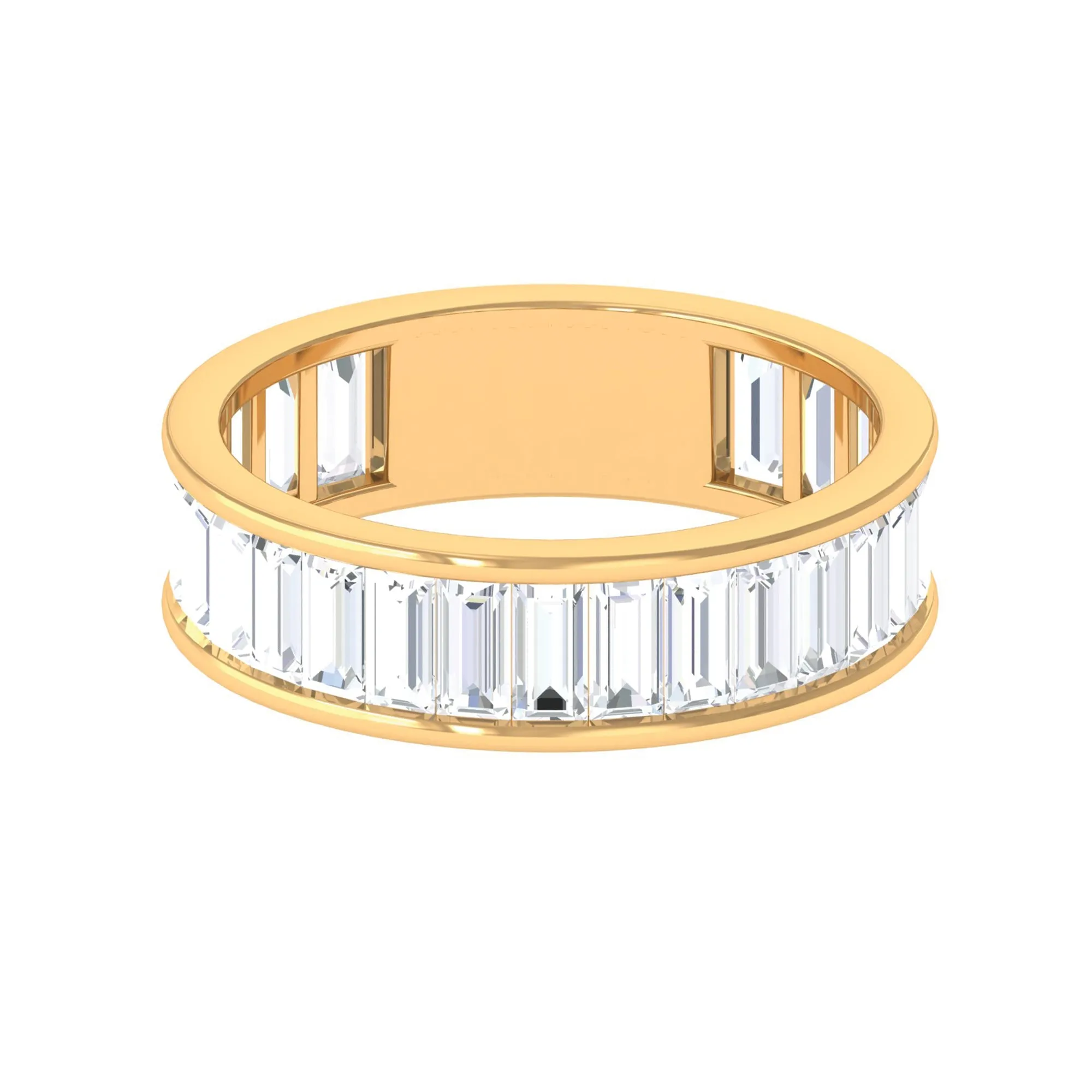 Baguette Cut Zircon Eternity Anniversary Band Ring