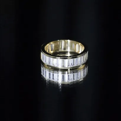 Baguette Cut Zircon Eternity Anniversary Band Ring