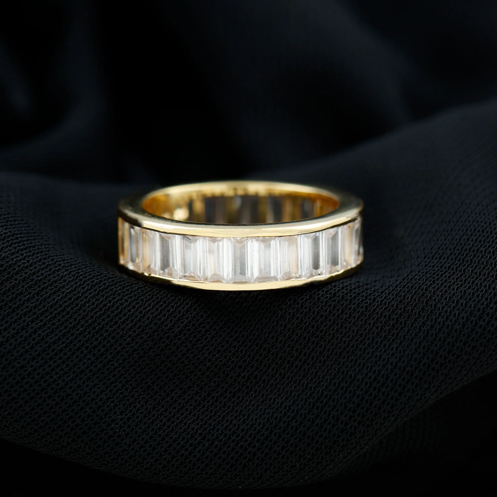 Baguette Cut Zircon Eternity Anniversary Band Ring