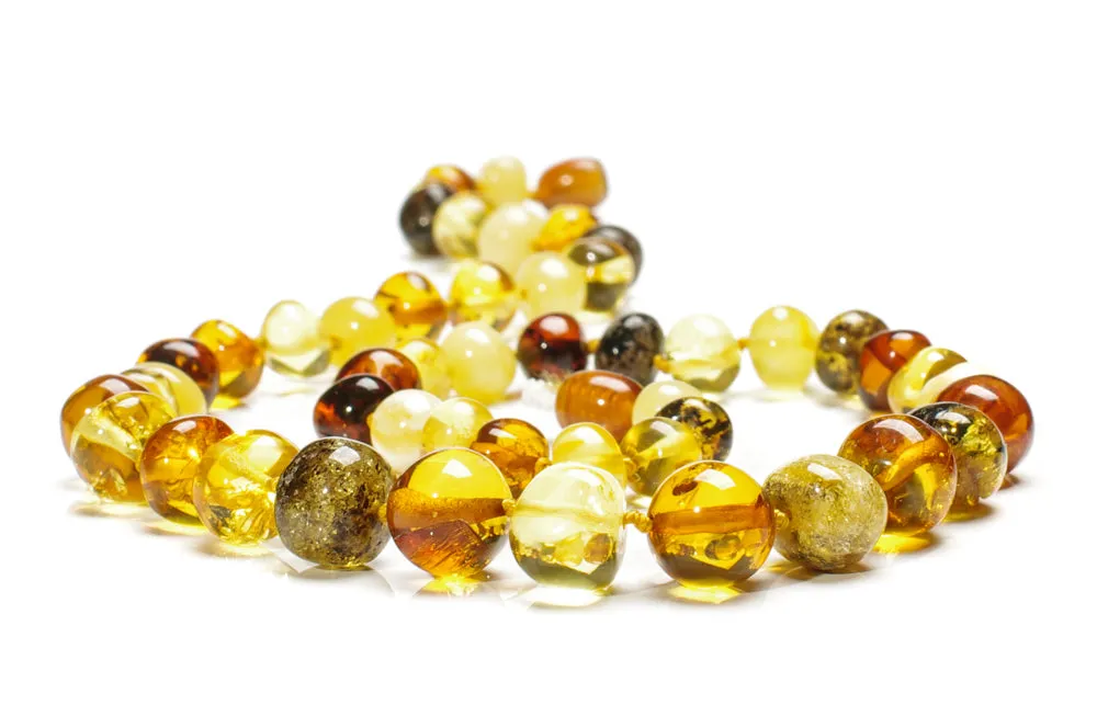 BALTIC AMBER NECKLACE & BRACELET -  POLISHED BEADS