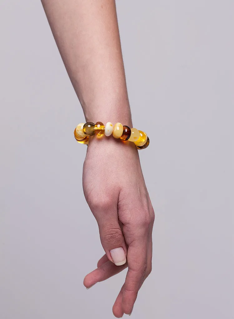 BALTIC AMBER NECKLACE & BRACELET -  POLISHED BEADS