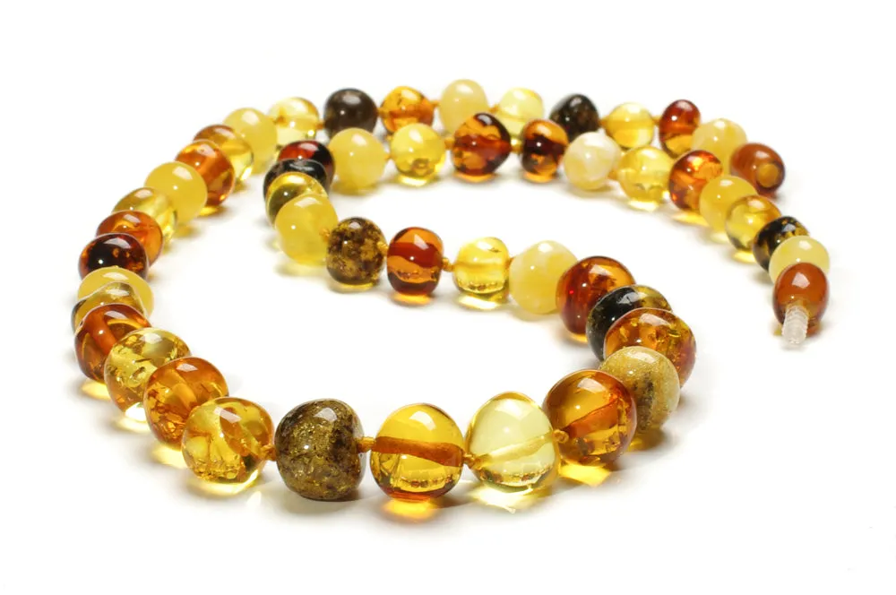 BALTIC AMBER NECKLACE & BRACELET -  POLISHED BEADS