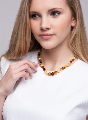 BALTIC AMBER NECKLACE & BRACELET -  POLISHED BEADS