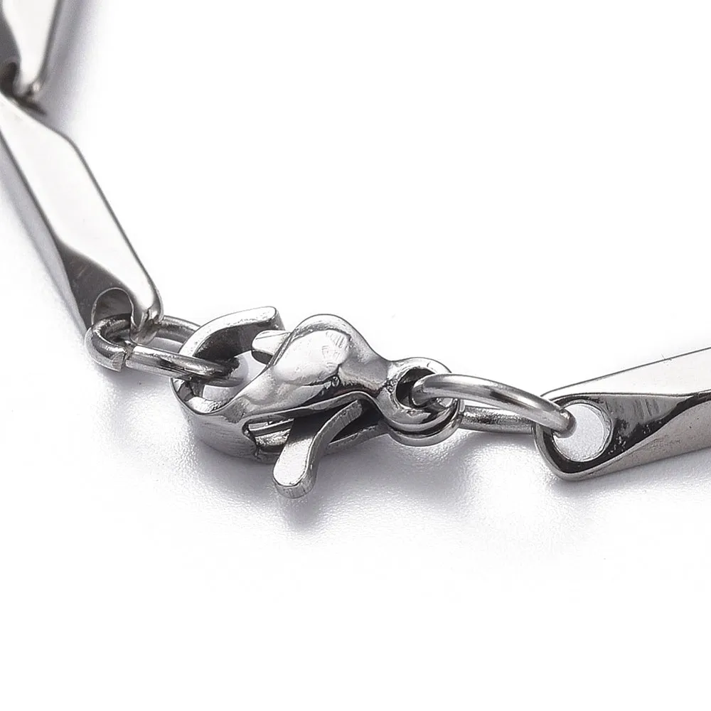 Bar Link Chain Bracelet - Plated Stainless - 8-5/8"