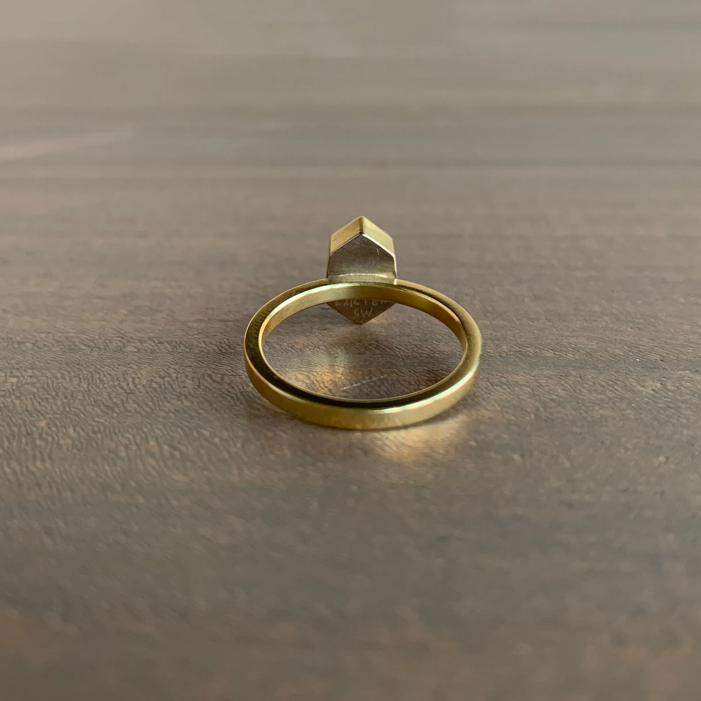 Blue Zircon Shield Ring