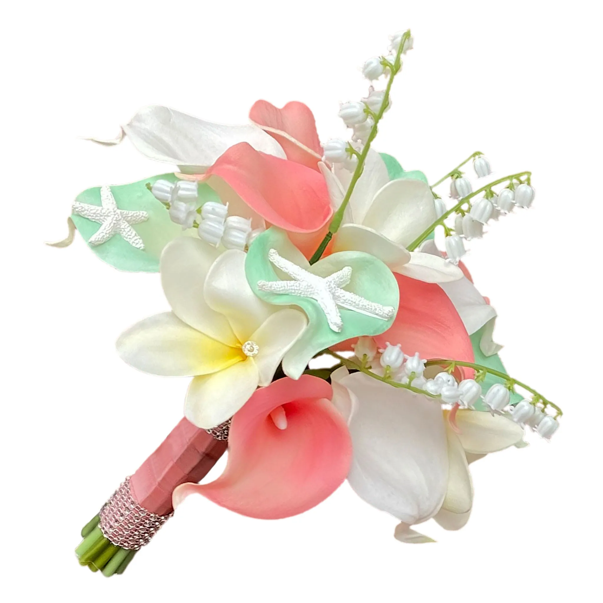 Bridesmaid Beach Wedding Bouquets Fake Calla Lilies Starfish