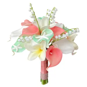 Bridesmaid Beach Wedding Bouquets Fake Calla Lilies Starfish