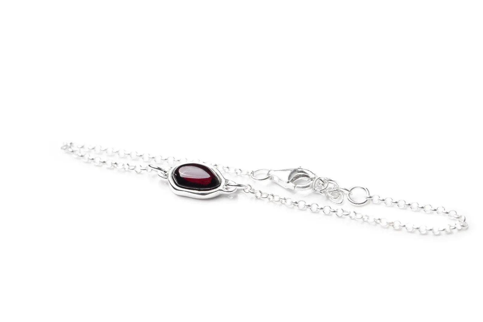 Cherry Amber ELEMENT Link Chain Bracelet - Elegant Baltic Amber Jewelry by Baltic Beauty