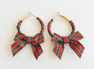 Christmas Bow Dangle Earrings