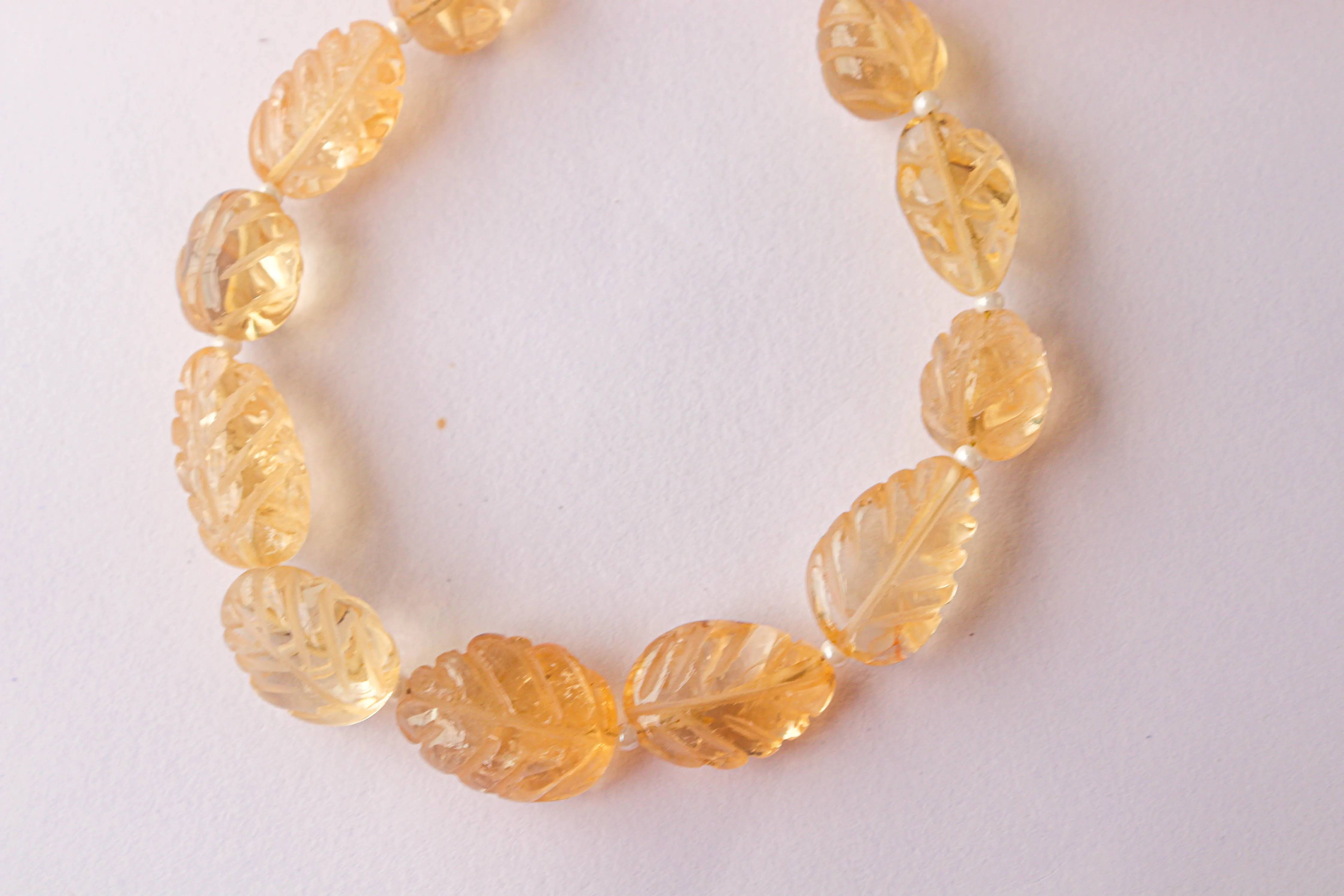 Citrine Gemstone Carving Tumble Beads