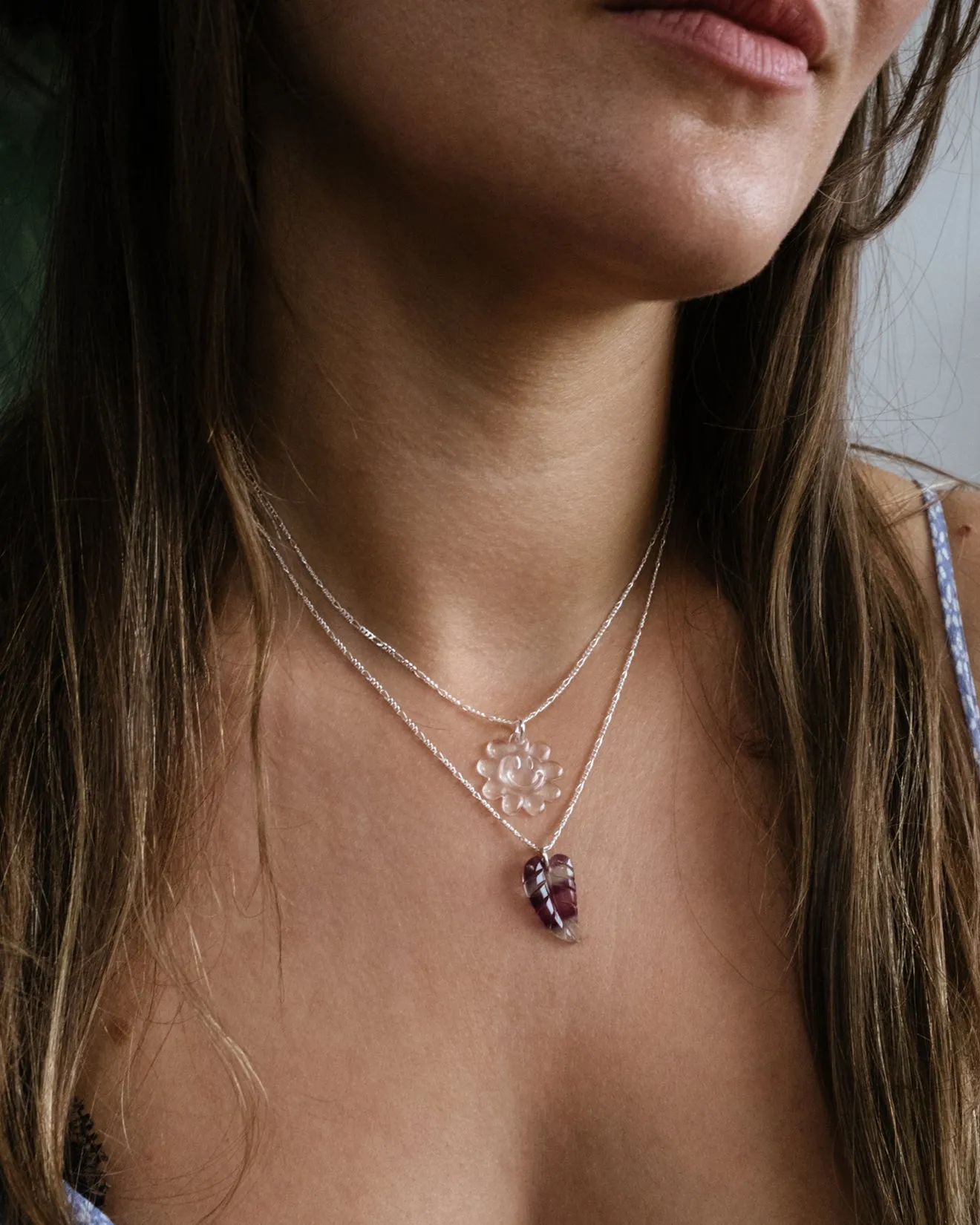 Citrine Hand Carved Leaf Necklace