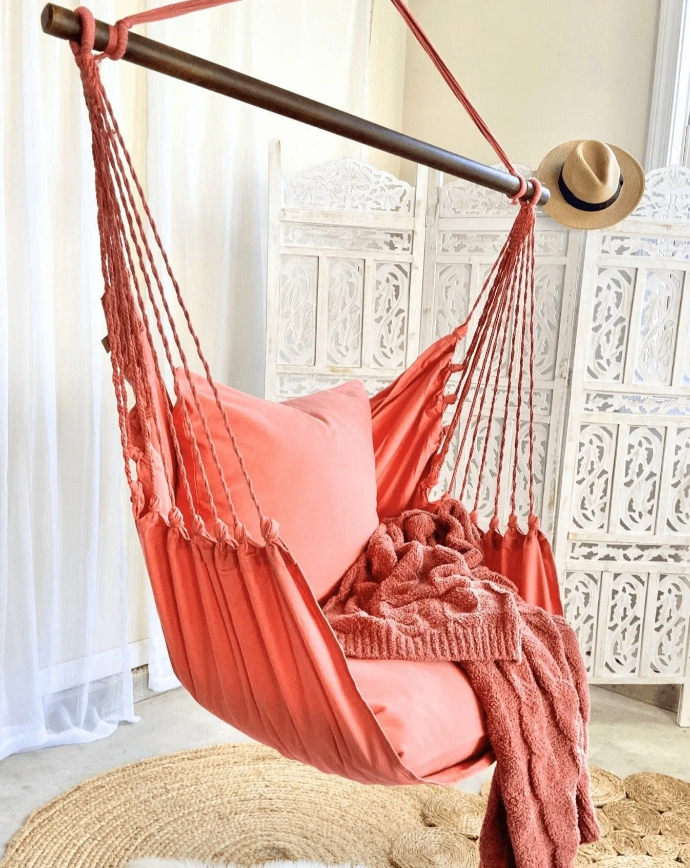 Classic Coral Pink Hammock Chair Swing | CORAL PINK