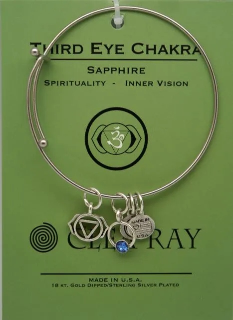 Clea Ray Silver Chakra Symbol Bangle Bracelets