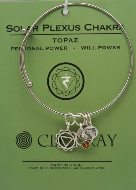 Clea Ray Silver Chakra Symbol Bangle Bracelets