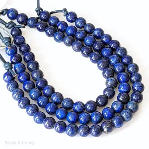 Dakota Stones Lapis Large Hole Bead Round 8mm (8-Inch Strand)