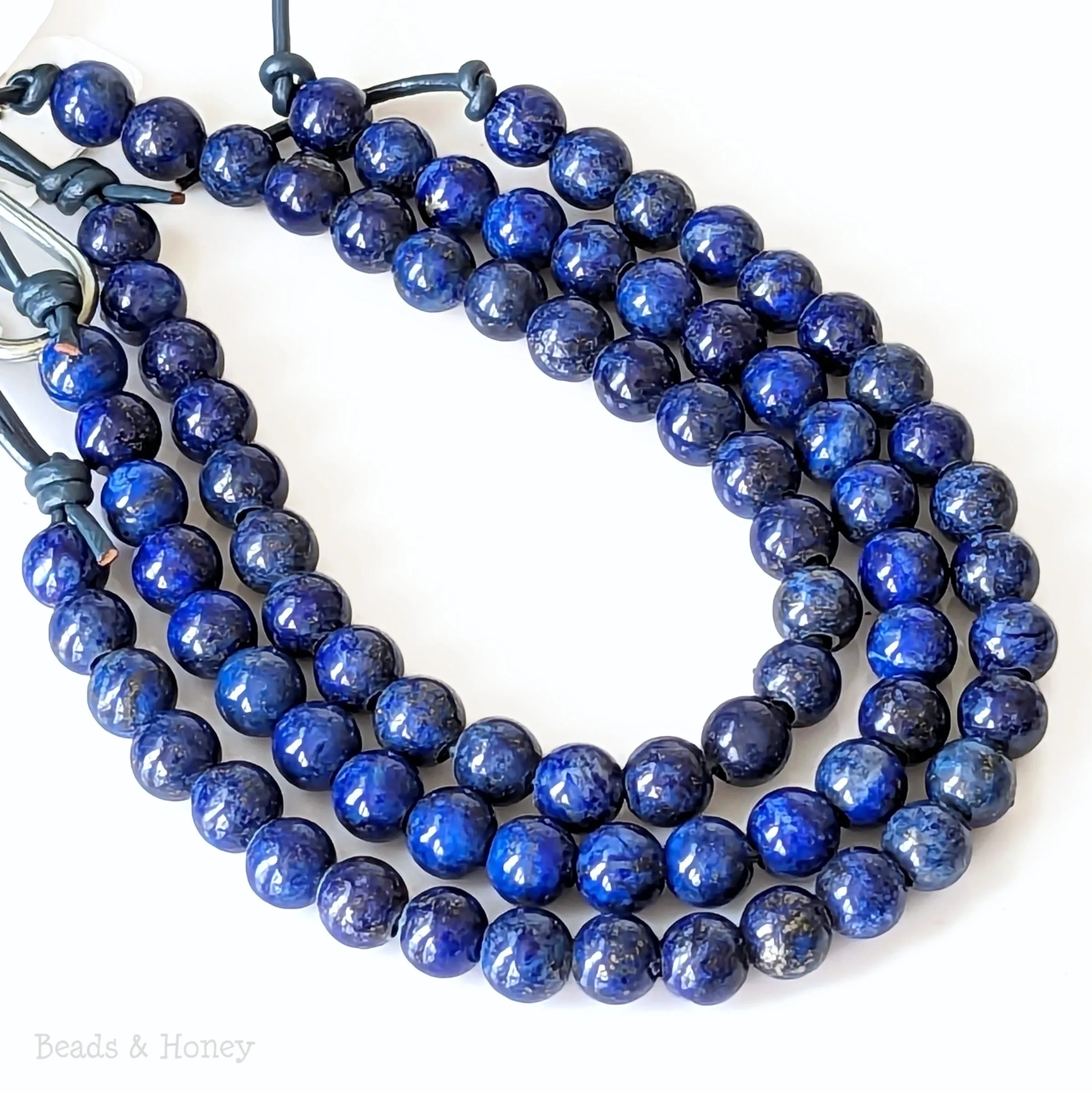 Dakota Stones Lapis Large Hole Bead Round 8mm (8-Inch Strand)
