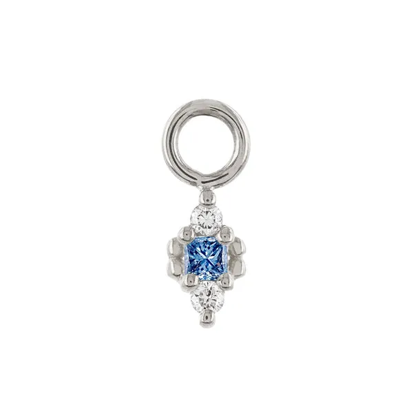 Dala 3 Sapphire & White Diamond Plaque - 9ct White Gold - DAL-3-BSDIA-WG