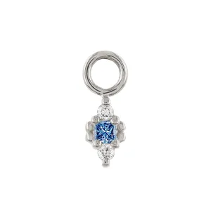 Dala 3 Sapphire & White Diamond Plaque - 9ct White Gold - DAL-3-BSDIA-WG