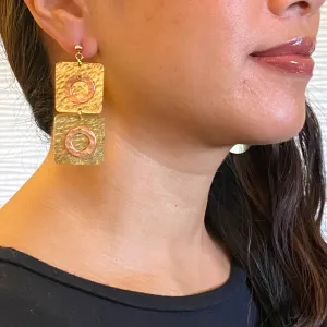 DANCE LONG Double Square Rectangular Post Dangle Earring from the SCULPTURAL Collection